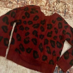 Burgundy Cheetah Sweater